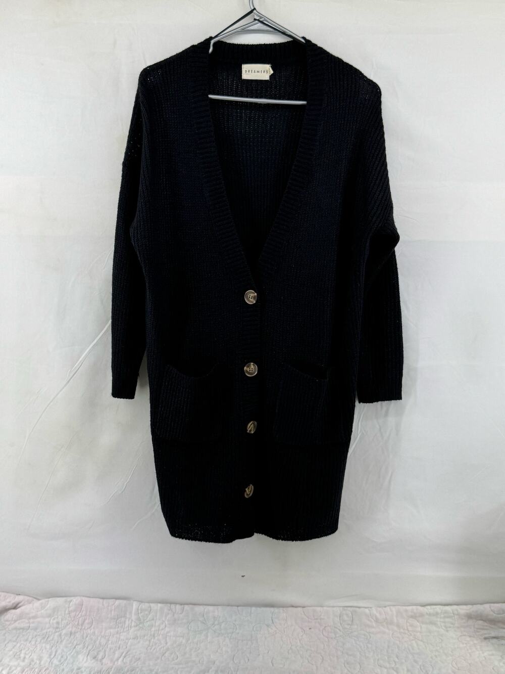 Dreamer women’s M black cardigan button sweater